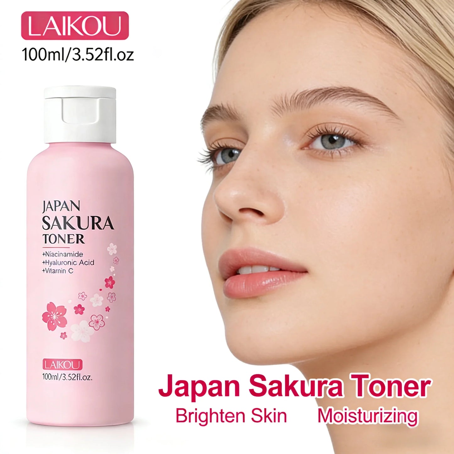 LAIKOU Sakura Face Toner 100ml – Brighten, Hydrate & Oil Control