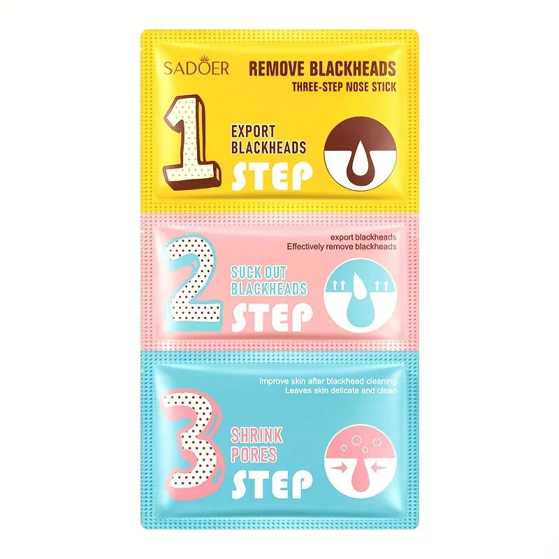 Three-Step Blackhead Removal Nose Patch Softens and Cleans Blackheads, Refines Pores, Nose Mask Patch Peaceful Pleasures Health and Wellness