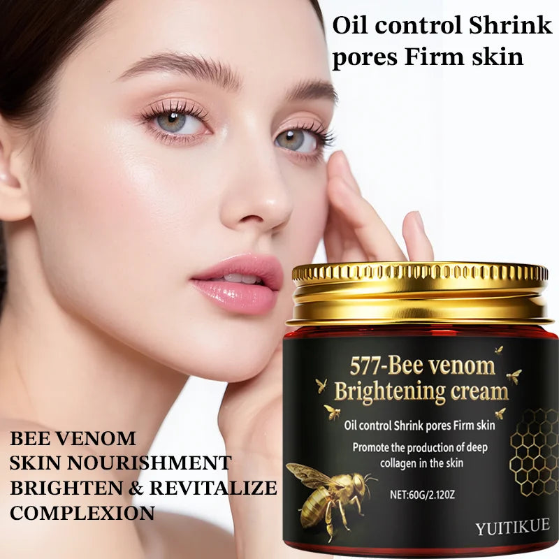 YUITIKUE 577 Bee Venom Brightening Cream 60g Oil Control, Pore Shrinking & Firming for Collagen Boost & Glowing Skin Peaceful Pleasures Health and Wellness