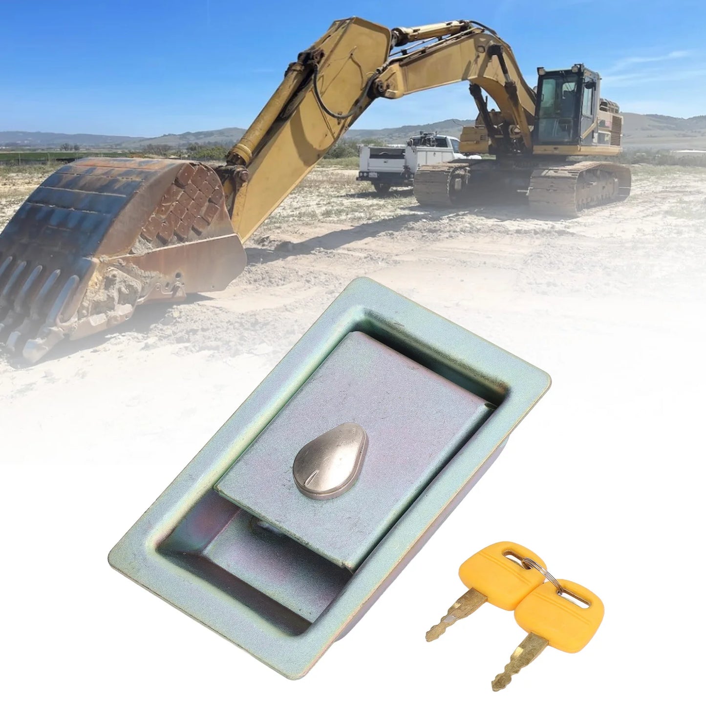 Excavator Hydraulic Pump Lock Side Door Aluminum Alloy with 2 Keys for KATO HD 200 Excavator Side Door Lock Hydraulic Pump Lock Peaceful Pleasures Health and Wellness