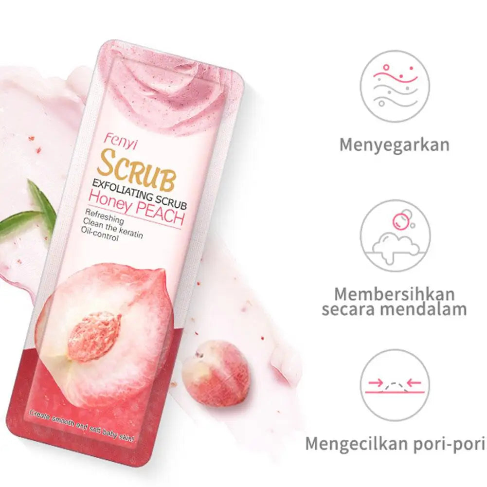 1-10pcs Peach Scrubs For Women Peach Scrub Cream Repairing skin Moisturizing Clean Cutin Refine pore Exfoliating Scrub Body Care Peaceful Pleasures Health and Wellness