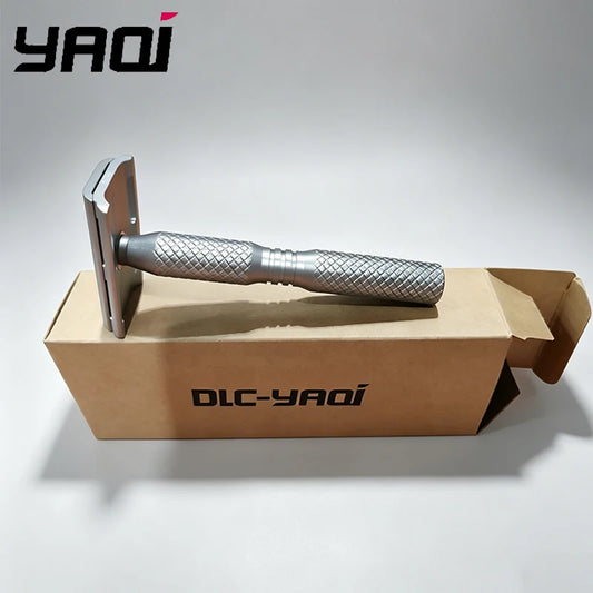 2026 YAQI Ghost Cross Grain Pattern Titanium Lightweight Safety Razor for Smooth Shaving Experience Peaceful Pleasures Health and Wellness