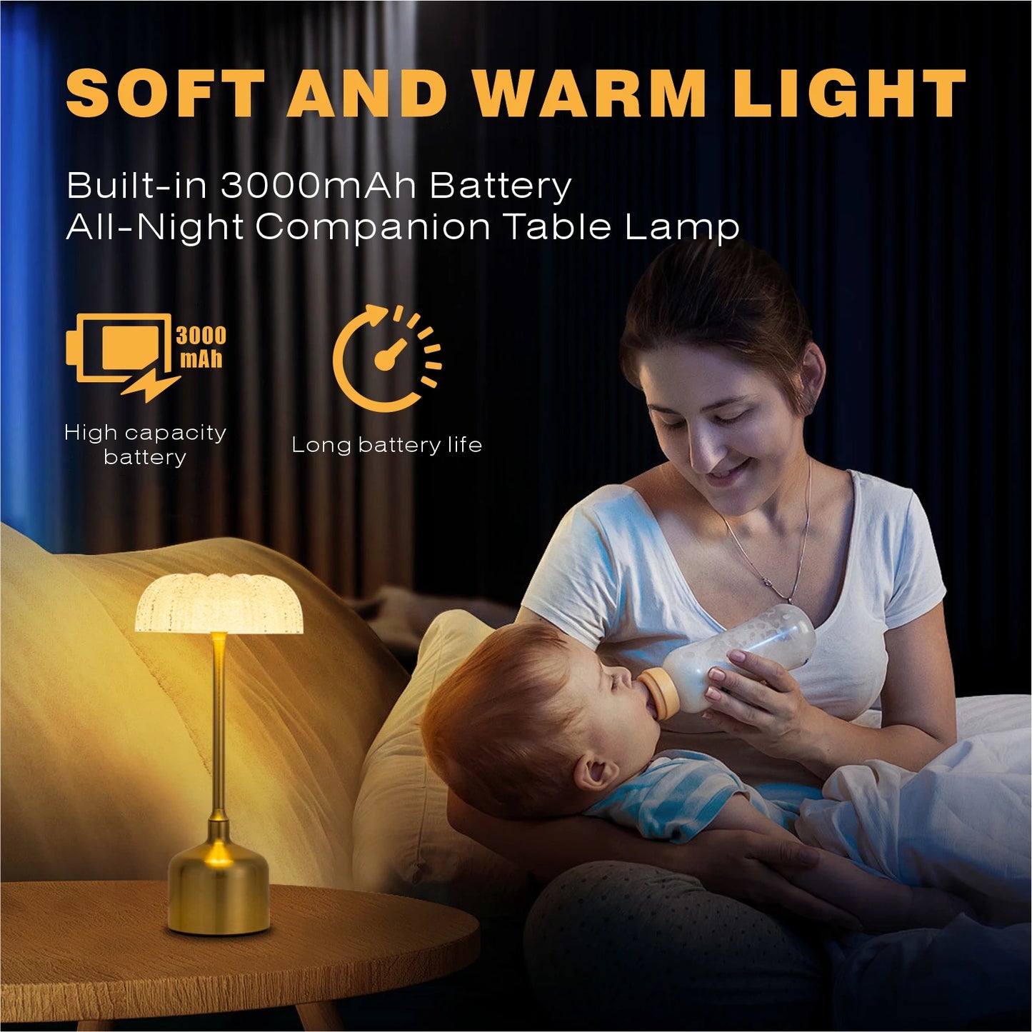 3000mah Retro Bar Table Lamp Restaurant Decoration Lamp LED Rechargeable Desk Light Touch Dimming Night Light Bedroom Lamp Peaceful Pleasures Health and Wellness