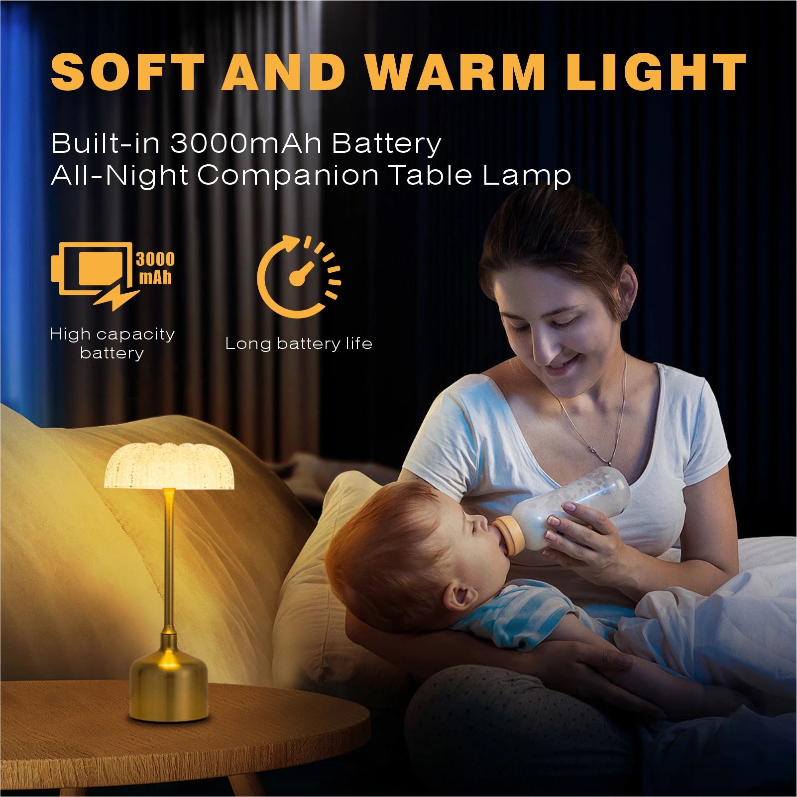 3000mah Retro Bar Table Lamp Restaurant Decoration Lamp LED Rechargeable Desk Light Touch Dimming Night Light Bedroom Lamp Peaceful Pleasures Health and Wellness