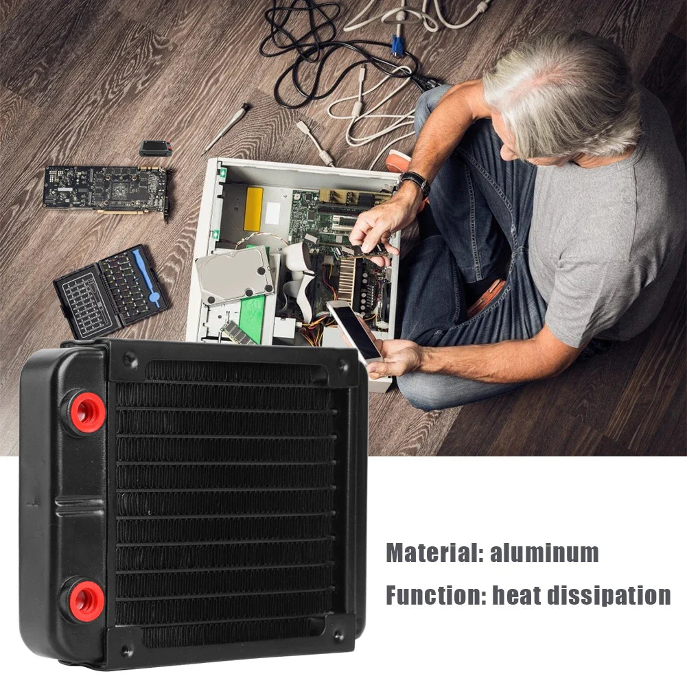 VODOOL 120mm PC Water Cooling Radiator G1/4 – 10 Pipe Aluminum