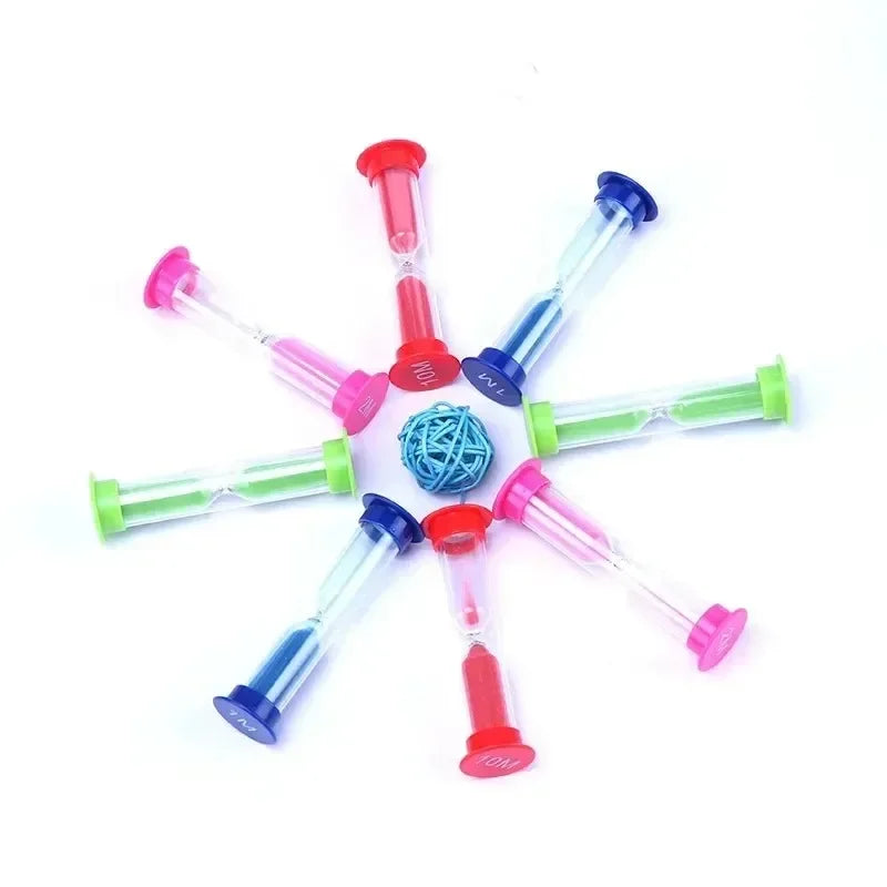 Colorful Hourglass Sand Timer Set – 6 Pcs, 30s–10 Min