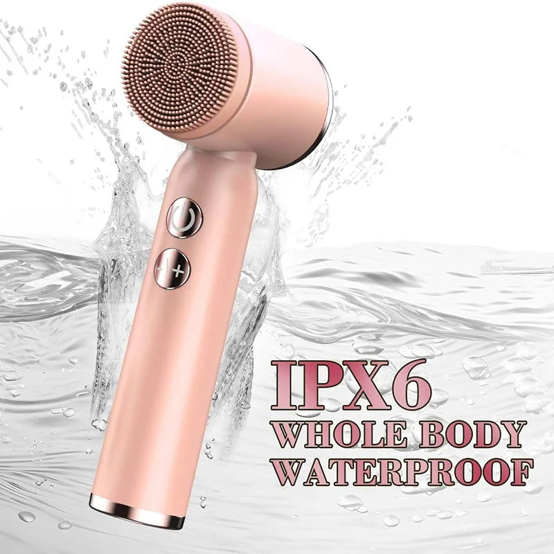 Portable waterproof facial ultrasonic massager, cleaning brush, silicone electric facial brush, facial cleanser Peaceful Pleasures Health and Wellness