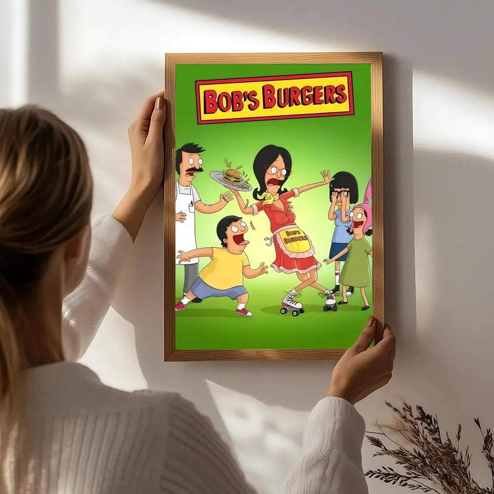 Bob's Burgers Poster – Self-Adhesive Waterproof Wall Art Wall Art Poster Peaceful Pleasures Health and Wellness White6 40X50cmNoframe