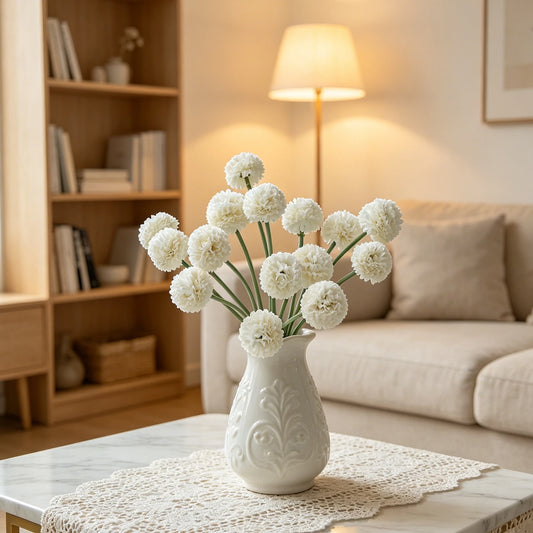 Silk Mini Ball Chrysanthemum Artificial Flowers | Wedding Decor