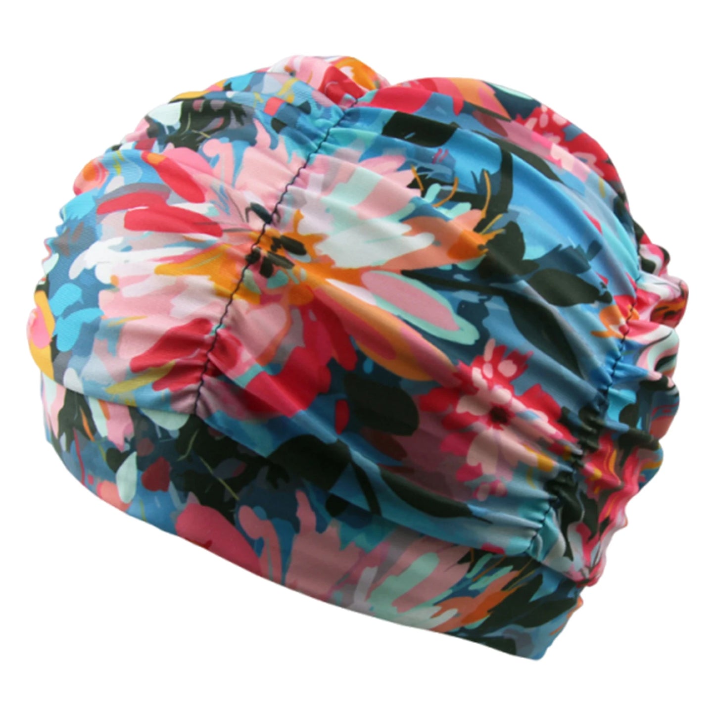 Printed Fabric Swim Cap Breathable Oversized Swimming Cap Lightweight Ear Protection Bathing Caps Diving Swimming Equipment Peaceful Pleasures Health and Wellness