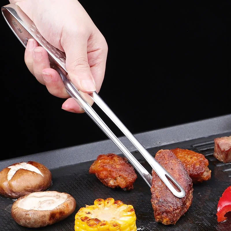 Stainless Steel BBQ Tongs | Outdoor Camping Grill Clip BBQ Cooking Tongs Peaceful Pleasures Health and Wellness