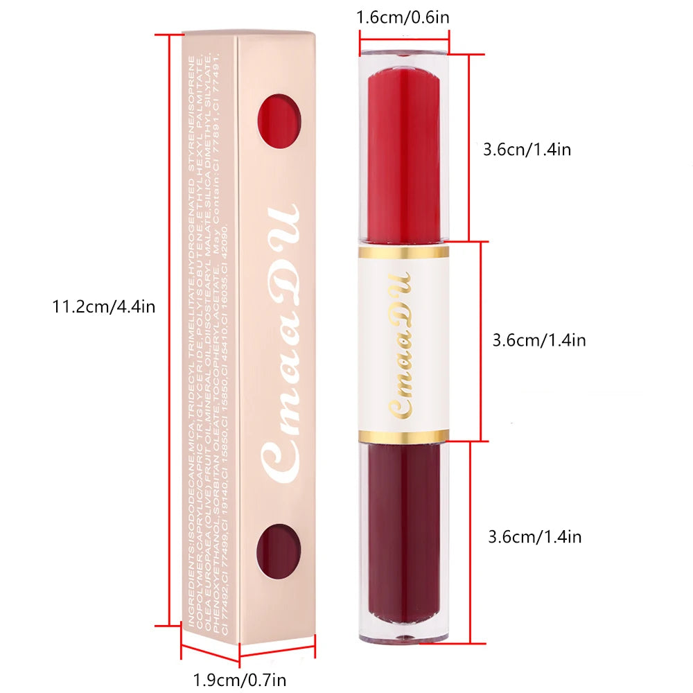 Dual-Head Lip Gloss Stick, Long-Lasting & Easy-To-Apply, Multiple Colors Available, Perfect for Various Makeup Looks Peaceful Pleasures Health and Wellness