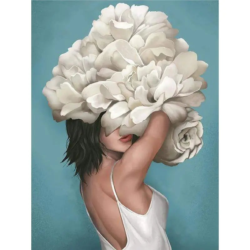 Paint by Numbers Kit Flower Girl – 60×75cm Canvas Art Set