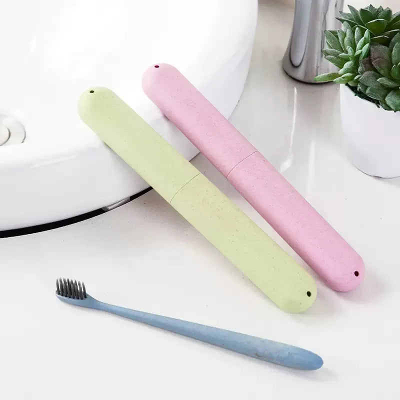 1pc random color Toothbrush Storage Box, Toothbrush Travel Container, Toothbrush Box, Compact and Convenient travel portable Peaceful Pleasures Health and Wellness