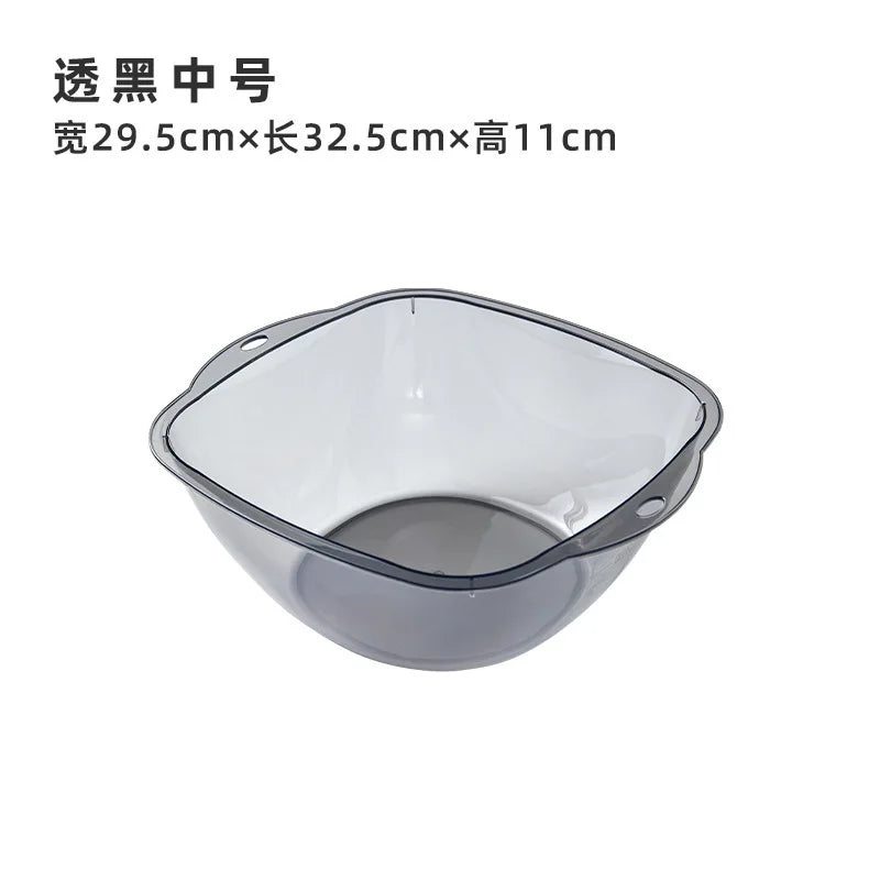 Washstand Transparent Thickened Washbasin Household Large Plastic Wash Basin Dormitory Student Washbasin Baby Foot Wash Basin Peaceful Pleasures Health and Wellness gray-M