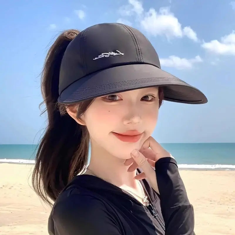 Women's Ventilated Open Top Sun Hat | Ponytail Baseball Cap