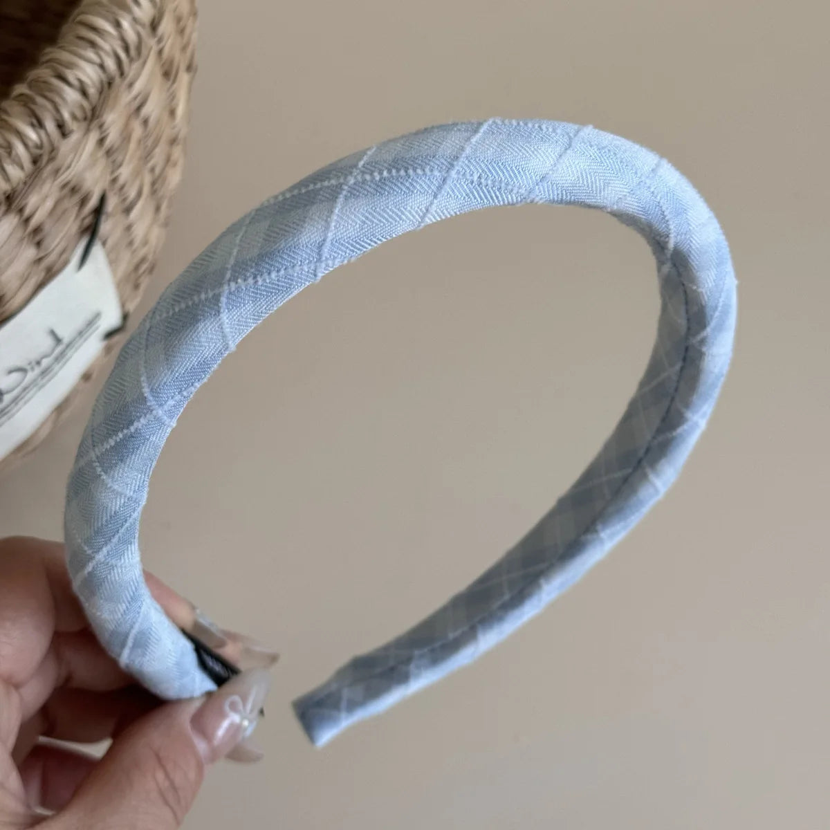 Sea Salt Hair Hoop Seaside Blue Striped Polka Dot Twill Fabric Sponge Headband Pressure Hair Accessories Daily Wear Decoration Peaceful Pleasures Health and Wellness C