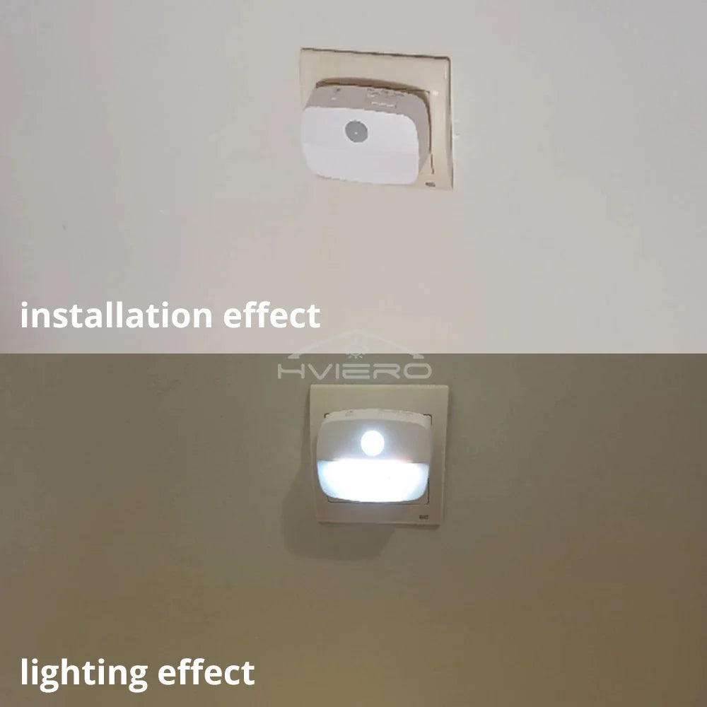PIR Motion Sensor LED Night Light – 3 Colors, EU & US Plug