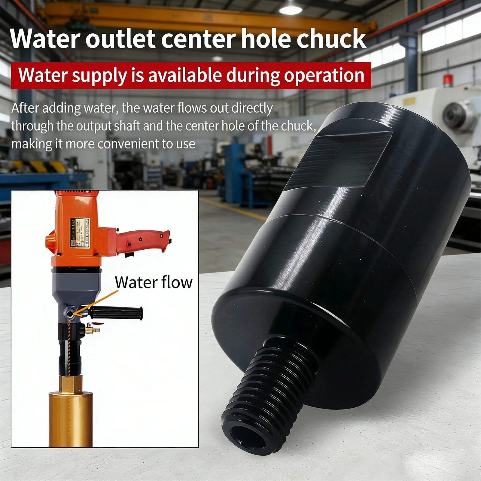 Core Drill Bit Adapter 1-1/4in-7 Female Thread to 16mm Male Thread Core Drill Converter for Concrete Coring Drills Peaceful Pleasures Health and Wellness
