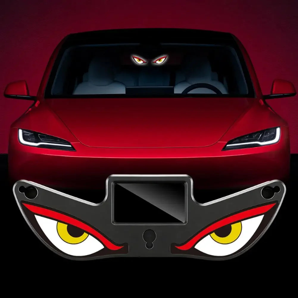 Cool Demon's Eye Car LED Light Solar Powered Blinking Moving Eyes Car Decoration Lamp Rear Windshield Atmosphere Light Peaceful Pleasures Health and Wellness