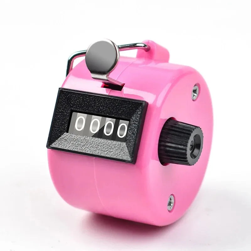 Manual Recording Mechanical Counter Four Digit Traffic Warehouse Points Cargo Readings Digital Counting Peaceful Pleasures Health and Wellness Pink
