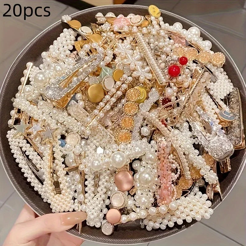 21pcs Elegant Bow Hair Clips – French & Korean Style Duckbill Peaceful Pleasures Health and Wellness 21