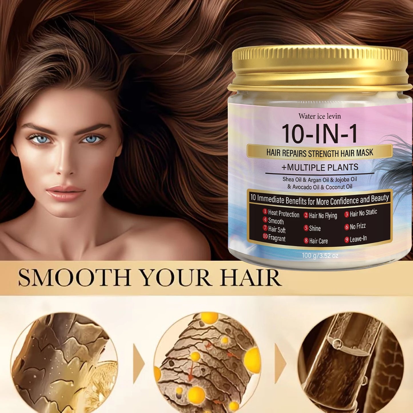Multi-Oil Hair Mask with Keratin & Biotin | 10-in-1 Repair Hair Treatment Mask Peaceful Pleasures Health and Wellness