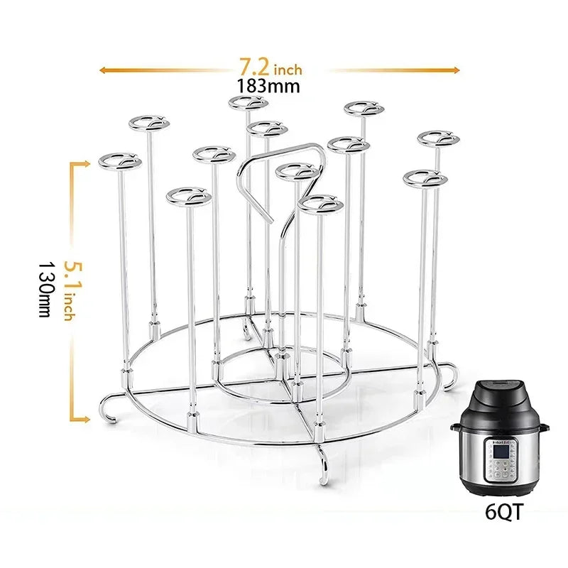 Kitchen Air Fryer Rack Accessories For 6qt/8qt BBQ Grill Tray Basket Stand Roasting Meat Holder Tool for Home use Picnic Camping Peaceful Pleasures Health and Wellness 6QT