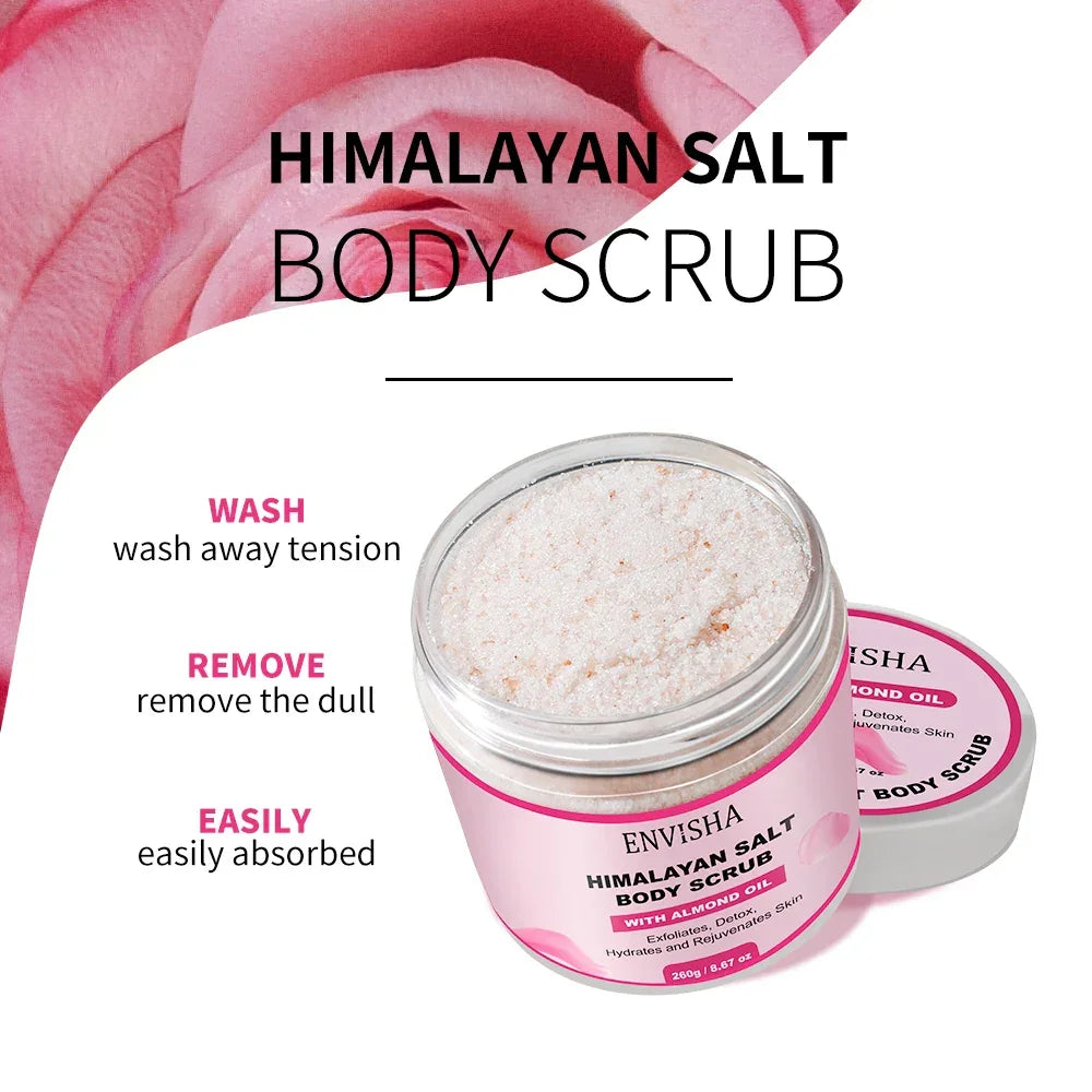 ENVISHA Rose Bath Salt Scrub – Exfoliating Body Massage Treatment Peaceful Pleasures Health and Wellness