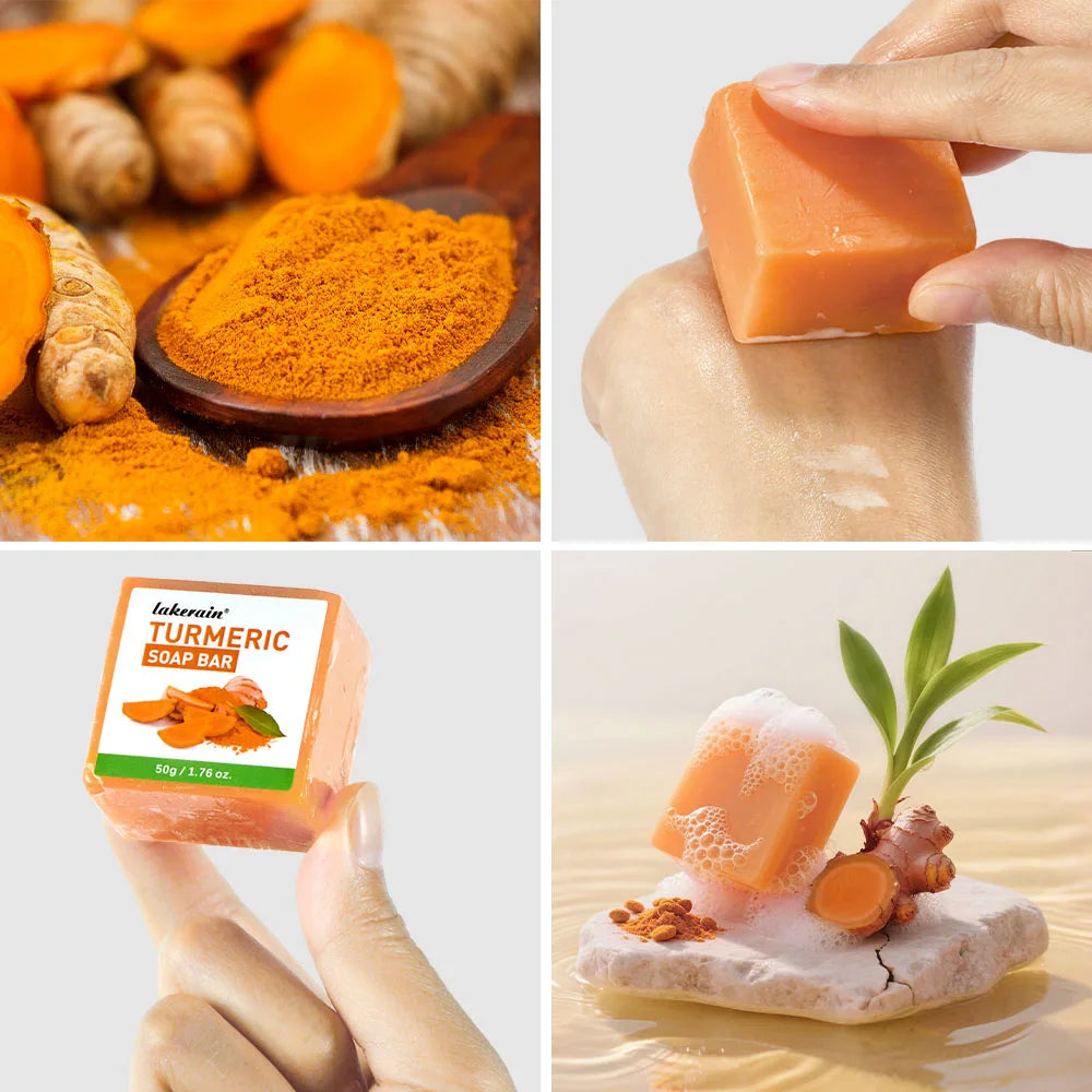 Natural Hand Made Turmeric Soap Brightening Body Cleanser for Face Underarm Legs Lightens Dark Areas Gentle Skin Care Peaceful Pleasures Health and Wellness