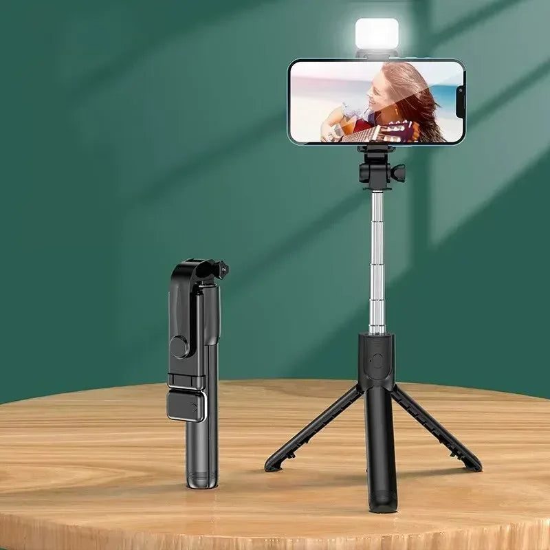 Selfie Stick Telescopic Travel Handheld Tripod Portable Phone Stand [700mm] Bluetooth Remote Extendable Phone Tripod Peaceful Pleasures Health and Wellness