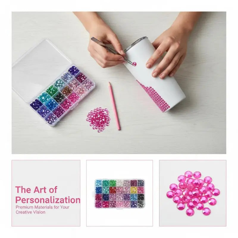 15-Color Rhinestone Bedazzling Kit – Flatback Gems for DIY Crafts