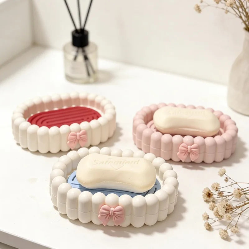 Double Layer Soap Dish with Drainage & Anti-Slip Base