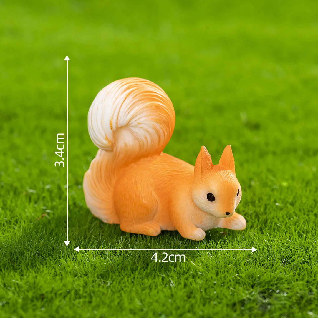 Squirrel Figurine Miniatures Pine Cones Cute Mini Animals Figurine Model for Desk Garden Decoration for Home Resin Diy Crafts Peaceful Pleasures Health and Wellness 06