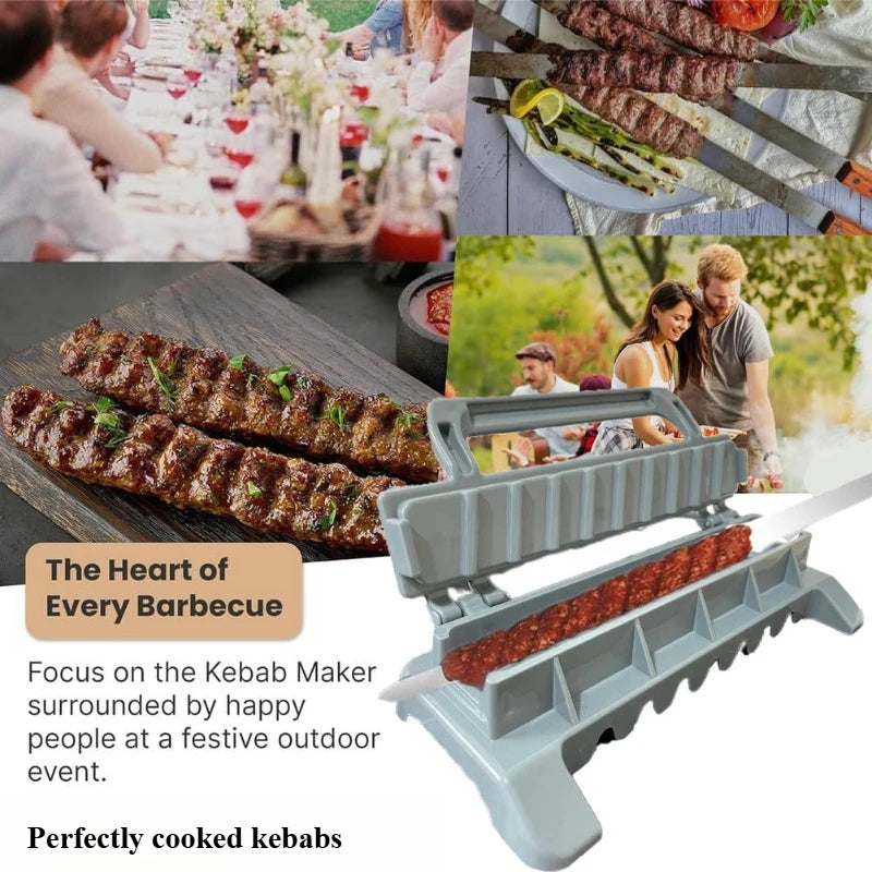 Portable Outdoor BBQ Small Tool Barbecue Skewer Mold for Homemade BBQ Kebabs Quick Stringing Meat Tool Barbecue Skewer Meat Tool Peaceful Pleasures Health and Wellness