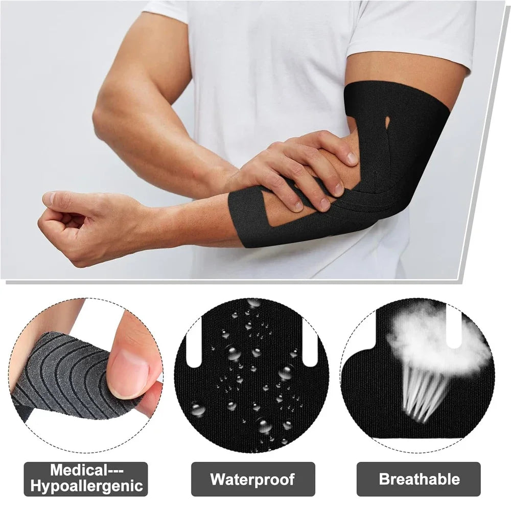 5PCS Kinesiology Tape for Elbow Pre Cut Waterproof Elbow Tape Athletic LatexTape Free Relief Muscle Support Pain for Sports Gym Peaceful Pleasures Health and Wellness