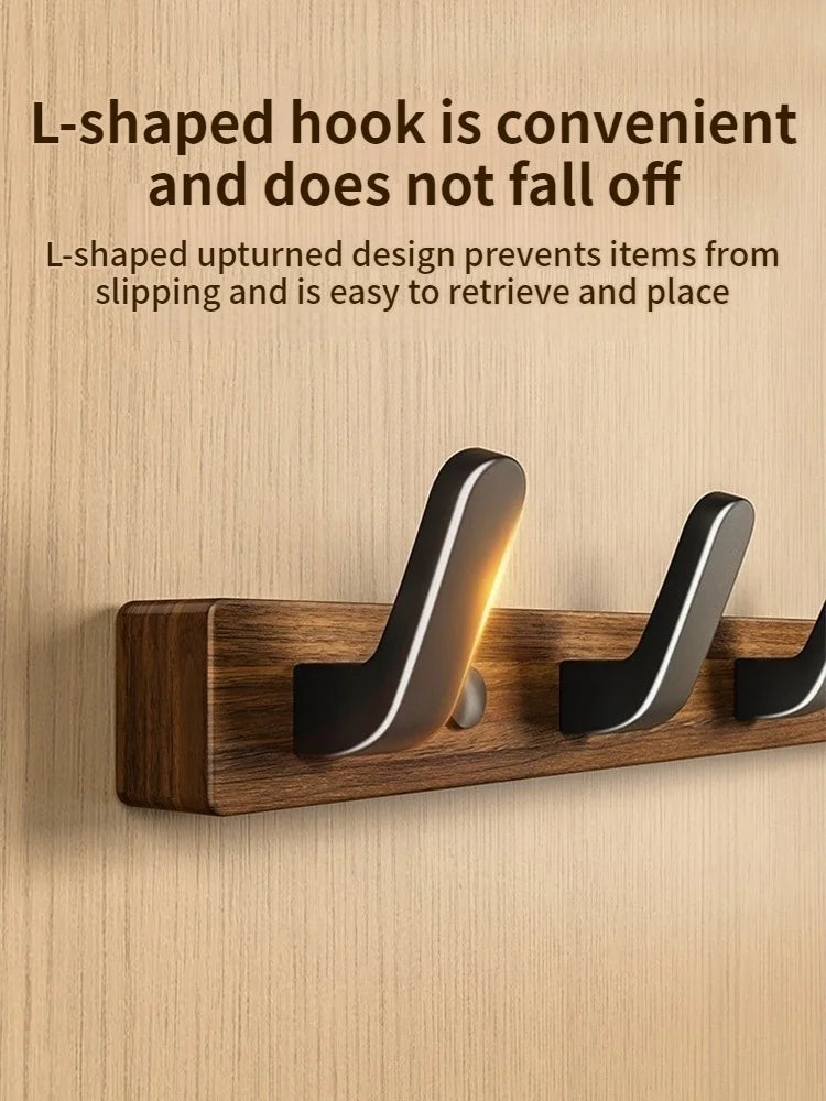 Wood & Aluminum Wall Hooks – Coat, Robe & Towel Hanger Rack