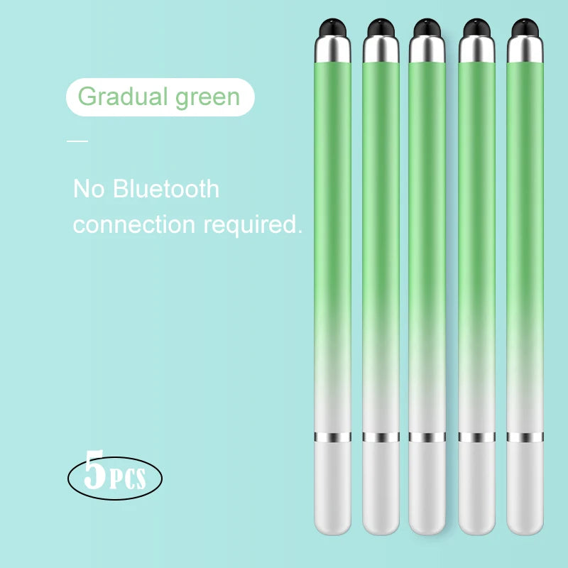 2-in-1 Capacitive Stylus For Touch Screen Stylus Pen For ipad Touch Pencil For Cell Phone Universal stylus pen For Phone Peaceful Pleasures Health and Wellness Gradual green(5pcs)