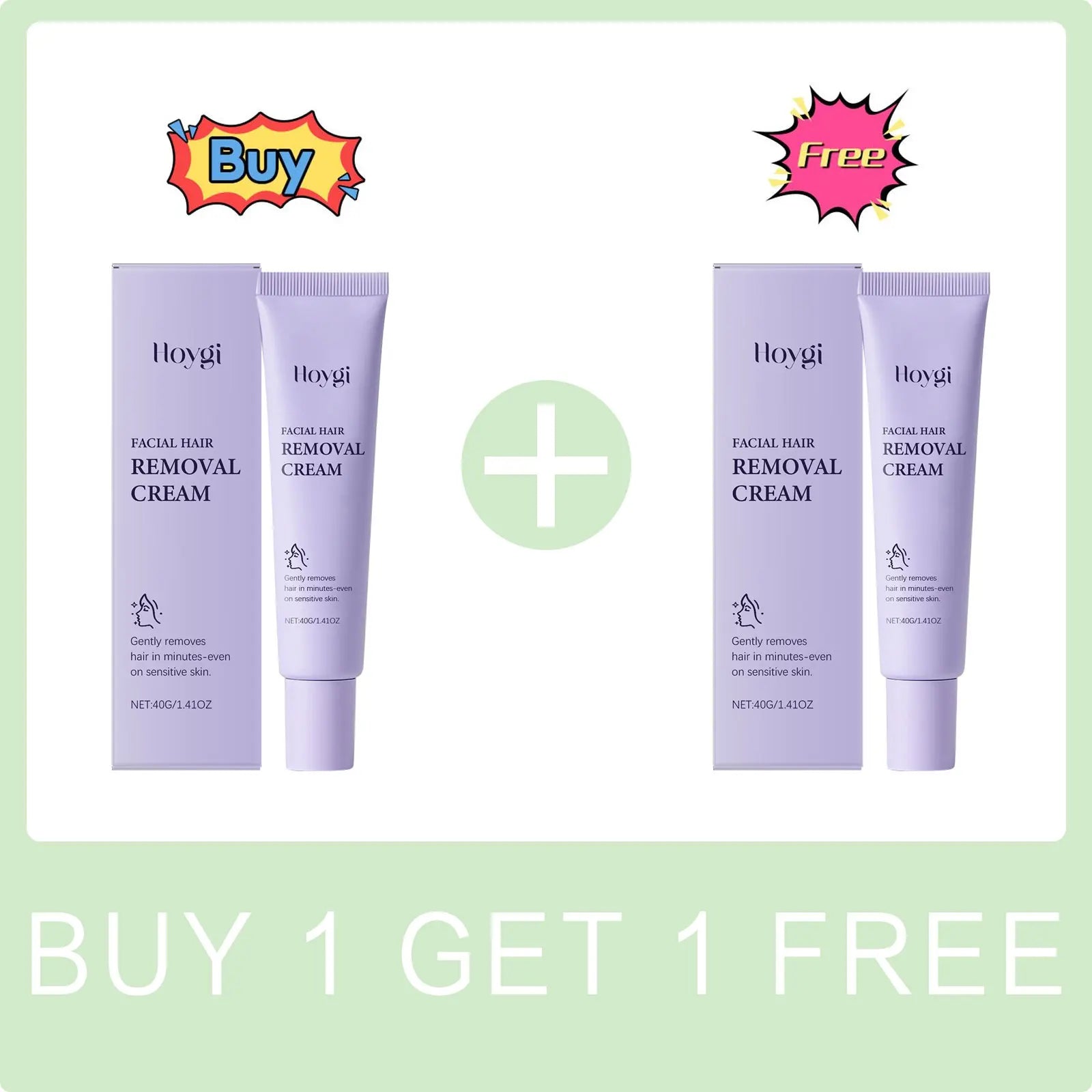 Hair Removal Cream for Face Painless Gentle Hair Remover Protect Pores from Clogging Non-irritating Nourish Smoothing Skin Care Peaceful Pleasures Health and Wellness Buy 1 Get 1 Free