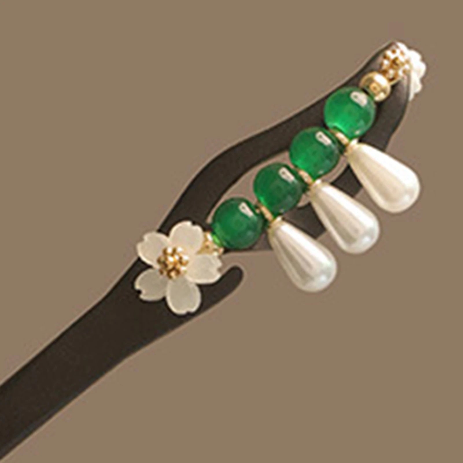 Chinese Floral Hair Chopsticks Long Straight Hair Stick with Pearl Flower Design for Pairing with Chinese Style Clothes Peaceful Pleasures Health and Wellness