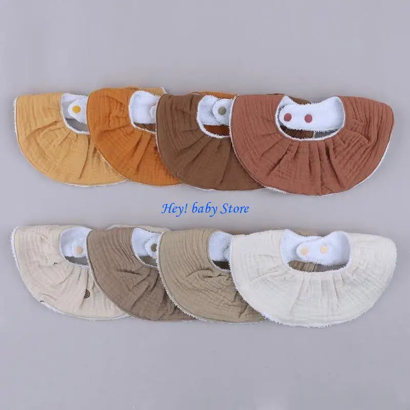 Adjustable Button Baby Bib & Burp Cloth | Soft Cotton 0–12M