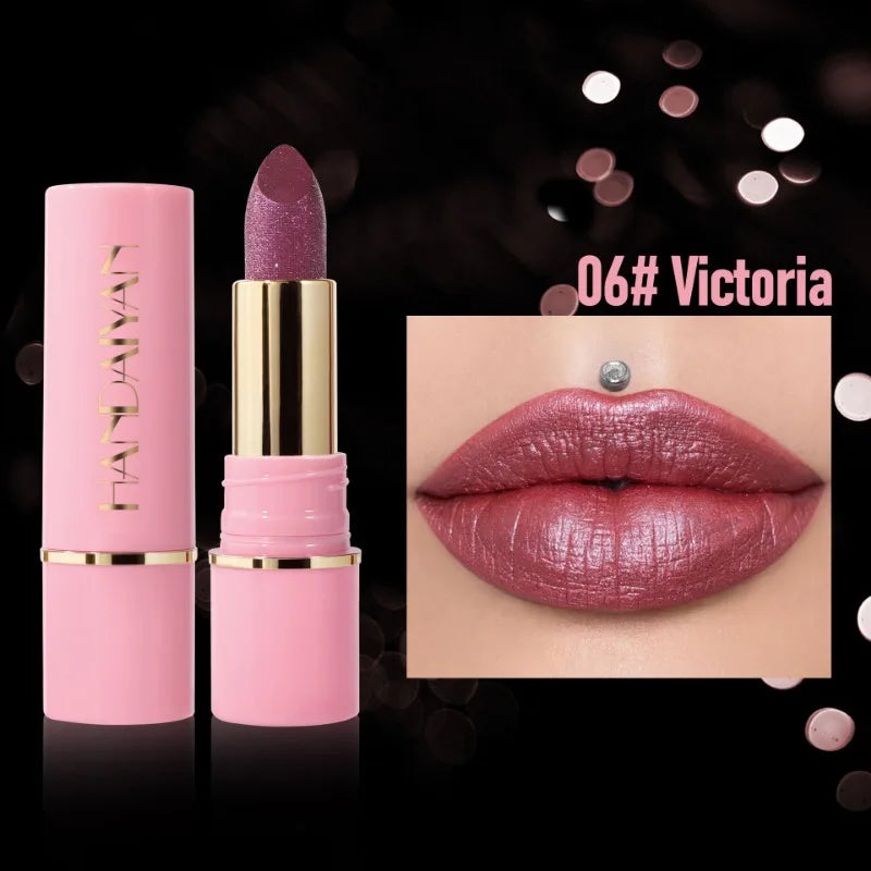 Handaiyan Glitter Lipstick | Metallic Diamond Pearlescent Lip Gloss