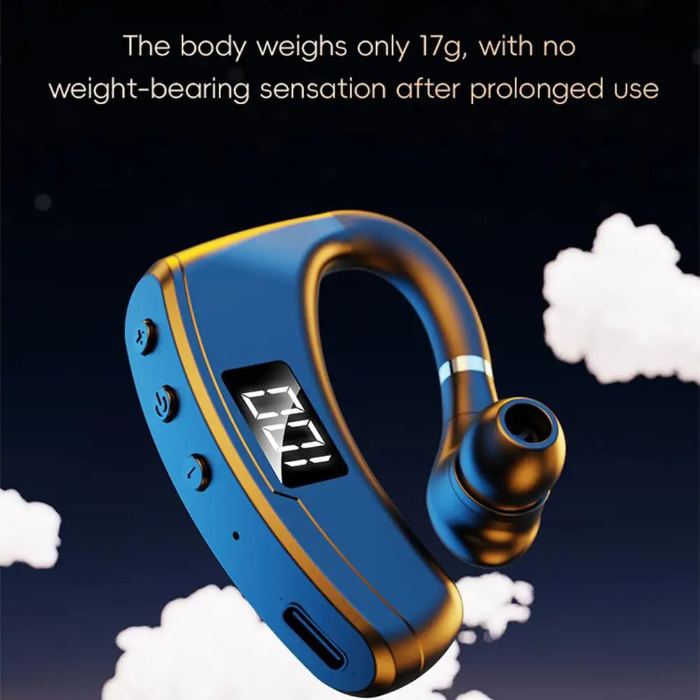 Single-ear Wireless Earbuds Business Commute & Car LED Display Long-lasting Earhook Bluetooth Headset Peaceful Pleasures Health and Wellness