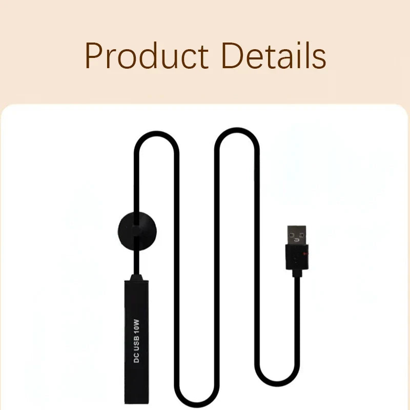 USB Mini Aquarium Heater – 75mm Metal Heating Rod for Fish Tank
