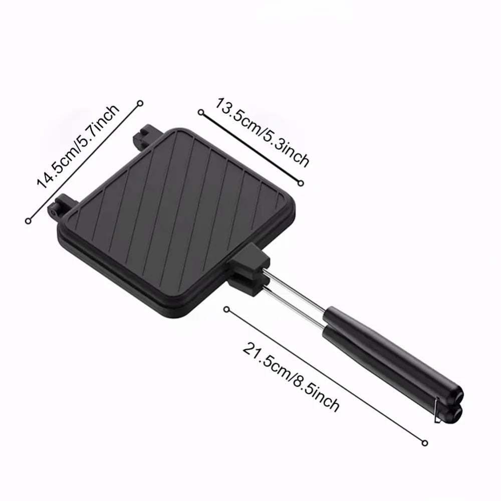 Double-Sided Non-Stick Sandwich Baking Pan – Aluminum Griddle for Pancakes, Omelets, Camping & BBQ