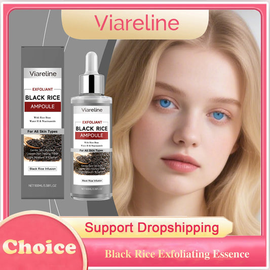 Black Rice Exfoliating Essence Remove Dead Skin Blackhead Removal Shrink Pores Hydrating Brightening Softening Glow Facial Serum Peaceful Pleasures Health and Wellness