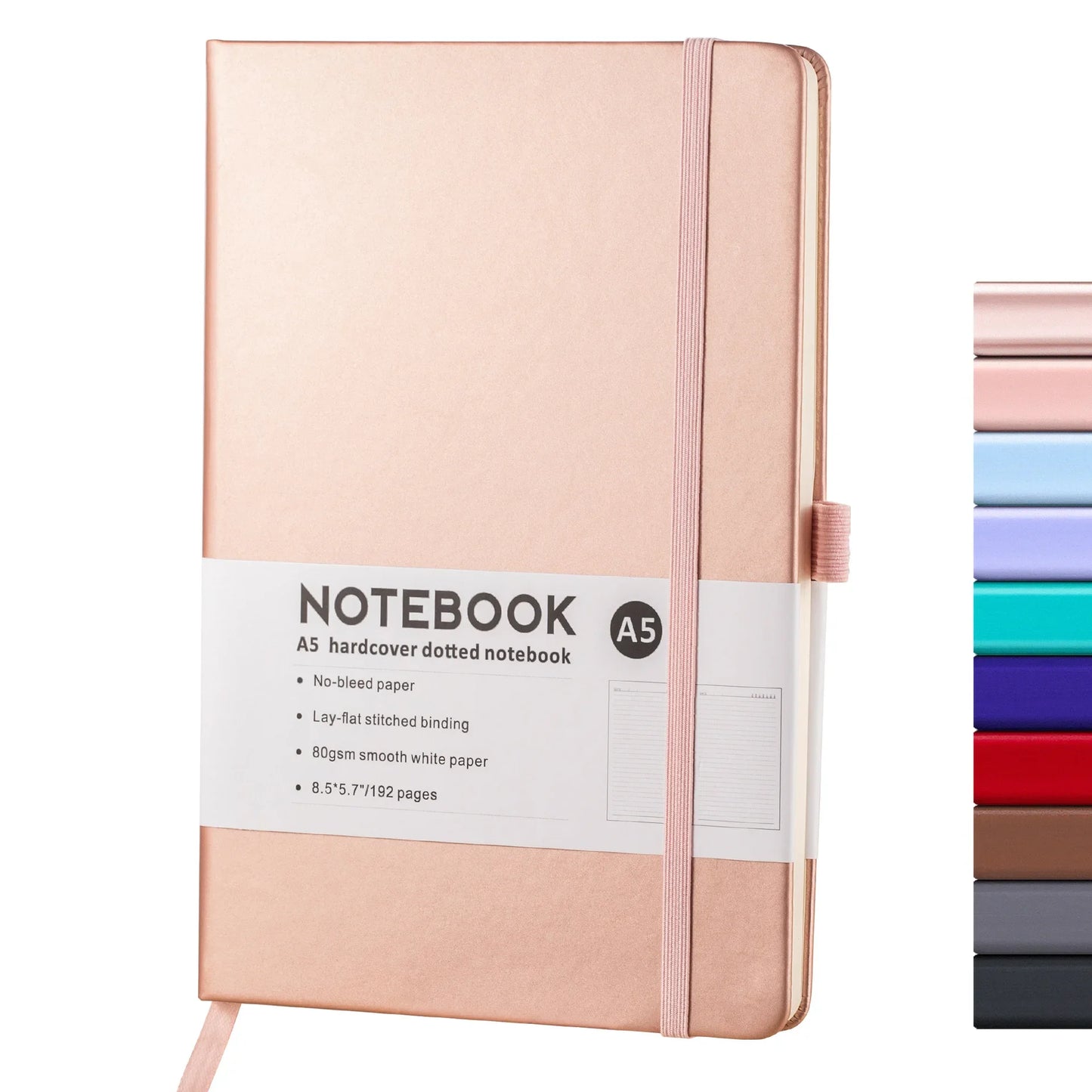 Hardcover A5 A6 Notebook Elastic Band PU Leather Journal Office