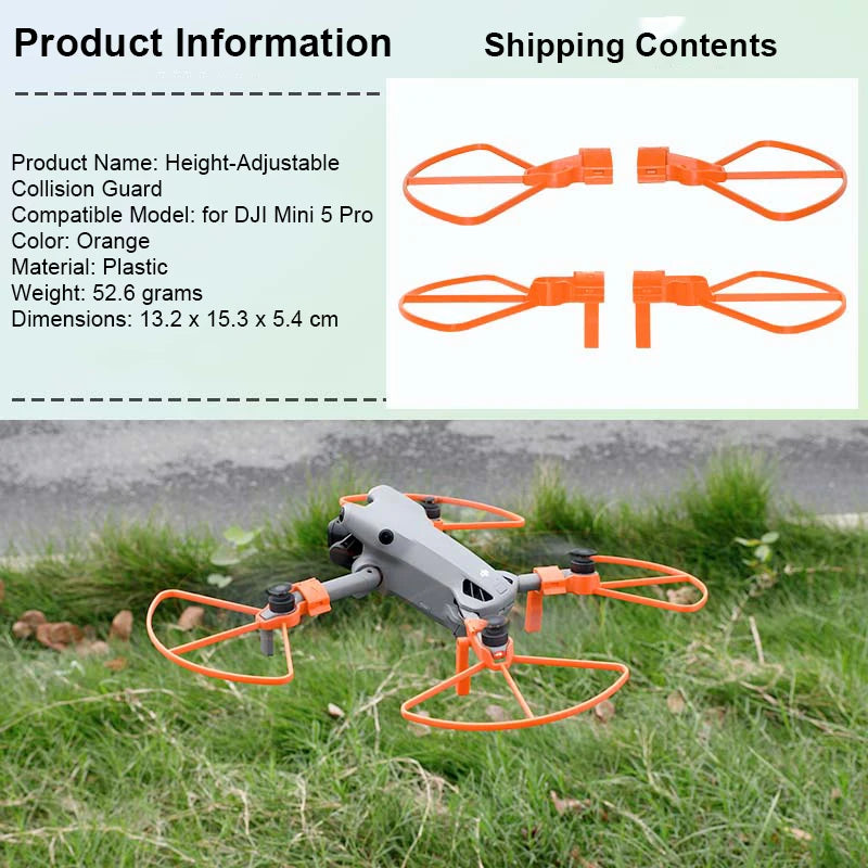 Protective Bumper Ring For DJI Mini5 Pro Drone Propeller Guard Anti-Collision Protectors Prop Bumper With Heightened Tripod Peaceful Pleasures Health and Wellness D