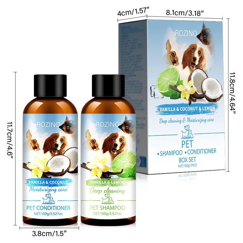Pet Shampoo & Conditioner Combo – Chemical-Free for Cats & Dogs