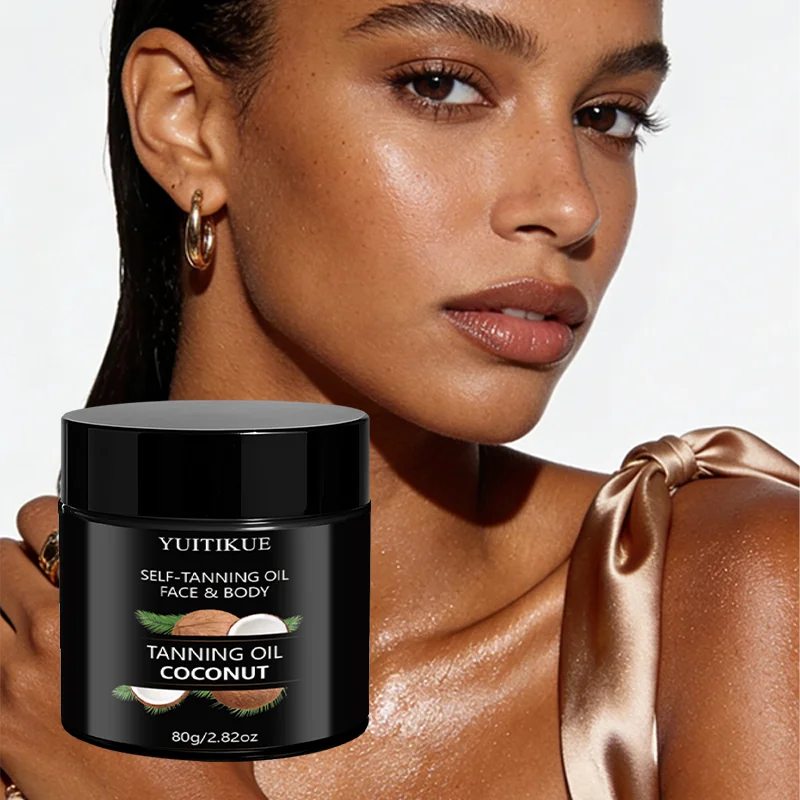 YUITIKUE Coconut Self-Tanning Oil – Natural Glow 80g Self-Tanning Cream Peaceful Pleasures Health and Wellness